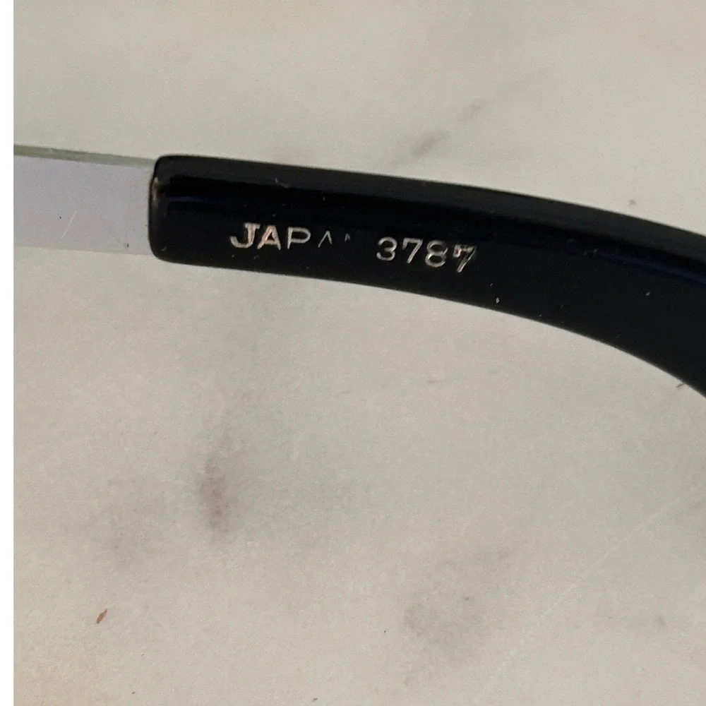 Vintage Polarized Fisherman Glasses Japan 3787 Black Frame Amber Lens Wrap